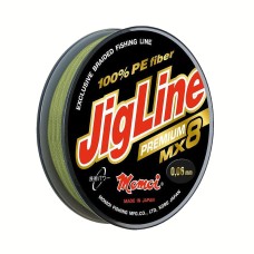 Плетеный шнур Momoi 8-и прядный JigLine Premium WX-8 0,08мм/100м, 6,2кг, хаки