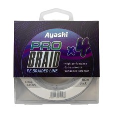 Плетенный шнур Ayashi PRO BRAID-X4 (black) d-0,14mm (100м)