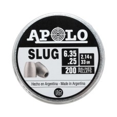 Пуля пневматическая APOLO "Slug", для винтовки, 6.35 2.14 гр. (200 шт.)