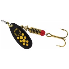 Блесна вращающаяся Mepps Black Fury №4, 8гр, цвет (Black/Yellow) черный/желтые точки