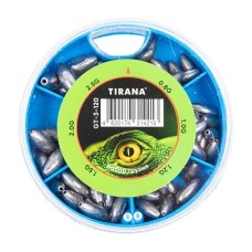 Набор грузил Tirana №3 (0.8гр, 1гр, 1.2гр, 1.5гр, 2гр, 2.5гр) вес 120гр