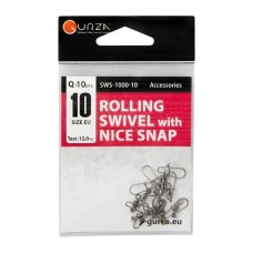Застежка с вертлюжком Gurza - Rolling swivel/Nice Snap BN #10 10 шт./уп.