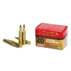 Патрон нарезной БПЗ калибр 5,56х45 FMJ Barnaul Gold лат. пуля и гильза 4,0 гр.(в пач 20 шт)(в кор 500)
