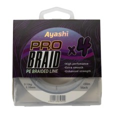 Плетенный шнур Ayashi PRO BRAID-X4 (black) d-0,18mm (100м)