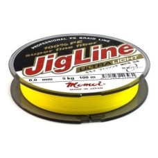 Плетеный шнур Momoi 4-х прядный JigLine Ultra PE 0,18мм/100м, 14,0кг, желтый