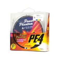 Шнур Power Phantom PE4, 150м, 5 цветов #2,5, 0,25мм, 13,6кг