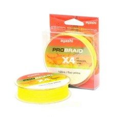 Плетенный шнур Ayashi PRO BRAID-X4 (fluo yellow) d-0,16mm (100м)