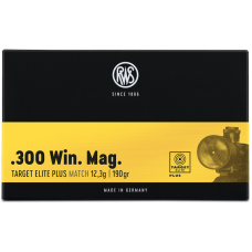 Патрон нарезной RWS калибр 300 WIN Mag DN Target Elit Plus 12,3гр. 190grn. (в пачке 20 шт.)