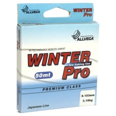 Леска ALLVEGA поводковая «Winter Pro» 50m 0.153mm (3.1кг) прозрачная (WPRO50153)