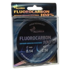 Леска ALLVEGA "FX FLUOROCARBON 100%" 0.14мм (30м) (2,50кг) (LFX3014)