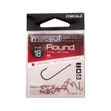 Крючки metsui ROUND цвет red размер №18 в уп. 12шт.