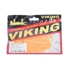 Резина съедобная виброхвост VIKING серия Многоножка 88 мм, оранжевый фл (6 шт.)