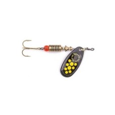 Блесна вращающаяся Mepps Black Fury №3, 6,5гр, цвет (Black/Yellow) черный/желтые точки