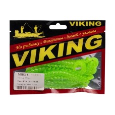 Резина съедобная виброхвост VIKING серия Многоножка 88 мм, кислотный бл (6 шт.)
