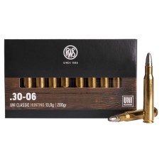 Патрон нарезной RWS калибр 30-06 SPRG UNI Classic 13,0 гр. 200 grn. (в пачке 20 шт.)