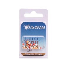 Мормышка вольфрамовая LumiCom "Капля с ушком" 3,2мм, цвет (Ptd) обмазка с камнем-точки, (10шт упак)