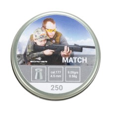 Пуля пневматическая Borner " Match",  4,5 (250 шт.) 0,58гр. (65 шт в коробке)