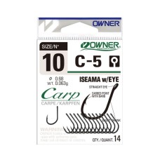 !!!Крючок Owner Carp C-5 Iseama with Eye №6